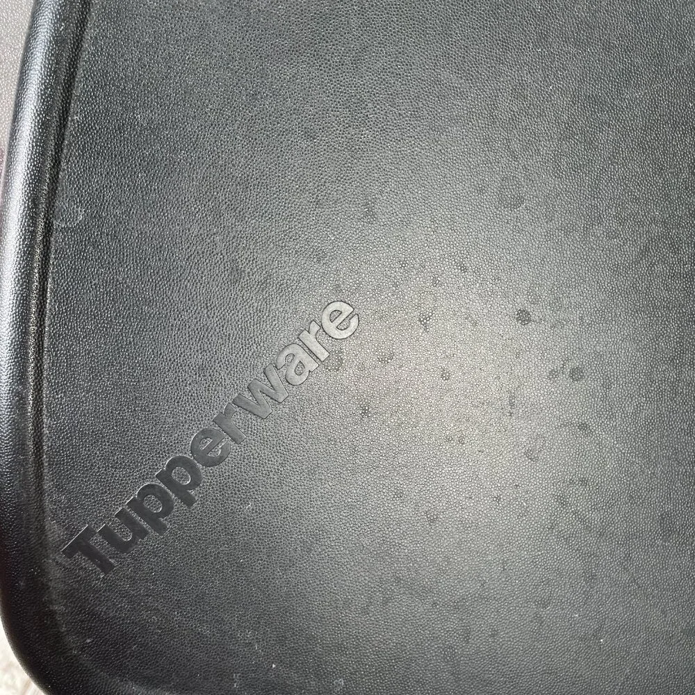 TUPPERWARE Rock N Serve Black Microwave Safe Divided Container with Lid 3990A-2
